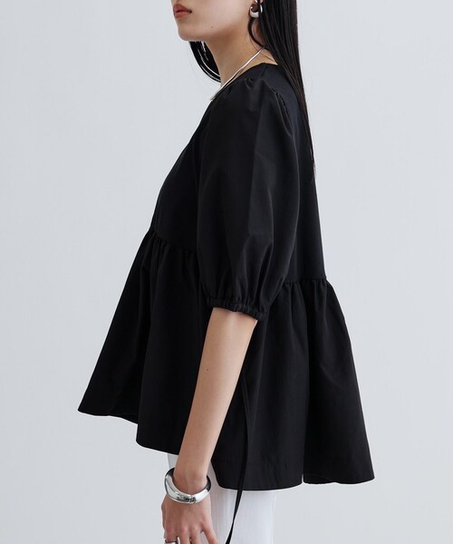 INDIVI GALLEST tシャツ ハートネックペプラムカットソー レディース
