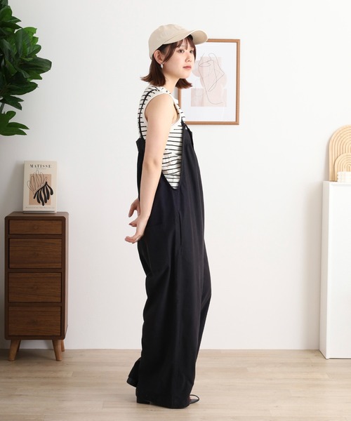 LIZLISA サロペット 美品】LIZ LISA ホワイト レース付きフリルオールインワン