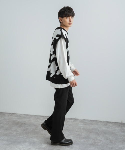 「Rocky Monroe」 「Beno」ノースリーブニット L ブラック メンズ