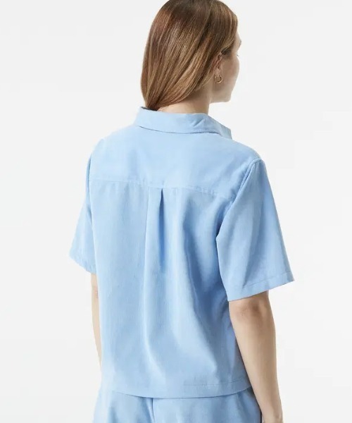 ブラウス シャツ 「PICTURE/ピクチャー」SESIA CORD SHIRT　ショート丈　ワンポイント　ブランドロゴ　シャツ レディース