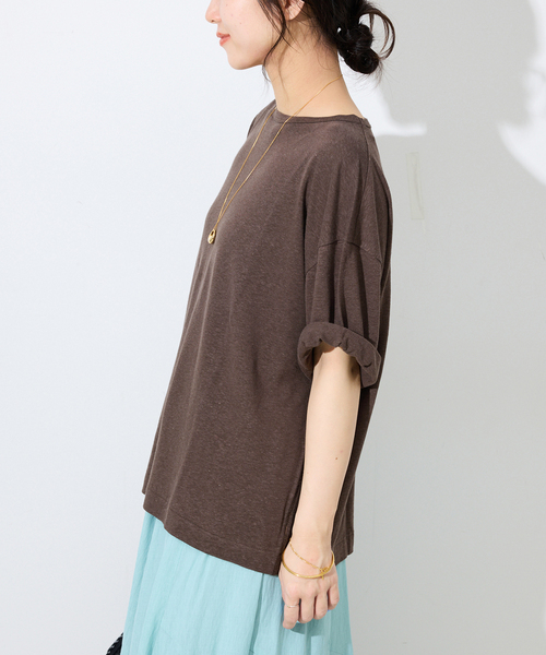 SLOBE IENA tシャツ リネン混ジャージーBIG TEE レディース