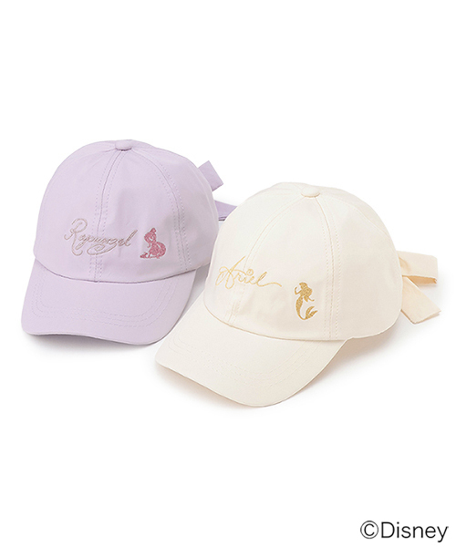 petit main キャップ 帽子 「Disney」刺しゅうバックリボン