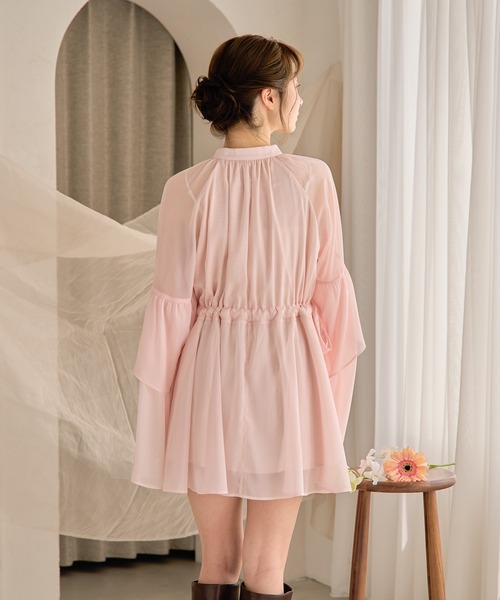 mideal チュニック 2way frill sleeve tunic blouse / 2way