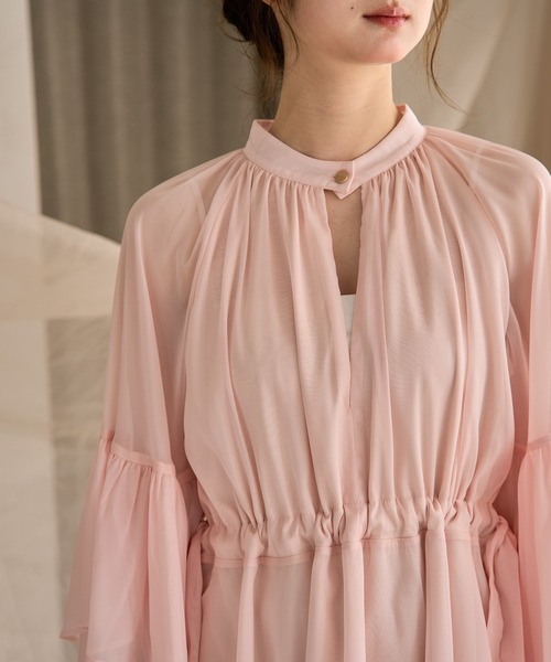 mideal チュニック 2way frill sleeve tunic blouse / 2way