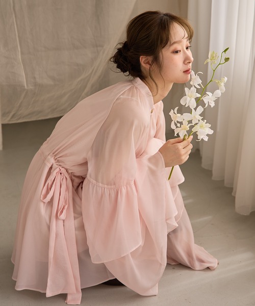 【新品未使用】mideal 2way チュニックブラウス mideal チュニック 2way frill sleeve tunic blouse / 2way