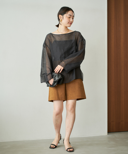 Plage⭐︎セットアップ/インナー付き/長袖ブラウス plage ブラウス シャツ Mesh Sheer レディース : ZOZOTOWN Yahoo
