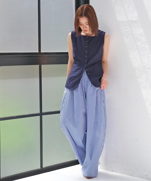 AKTE パンツ ライトコットンボリュームパンツ レディース