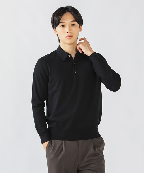 メンズ ロングスリーブ ニットポロ BEAMS HEART（ビームス ハート） セーター ニット ロングスリーブ