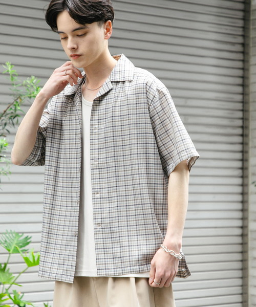 MISSONI オープンカラーショートスリーブシャツ SENSE OF PLACE by URBAN RESEARCH シャツ チェックオープン