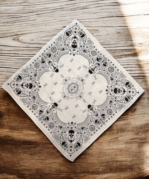 Port（ポート） スカーフ バンダナ ヴィンテージ 加工 スカル