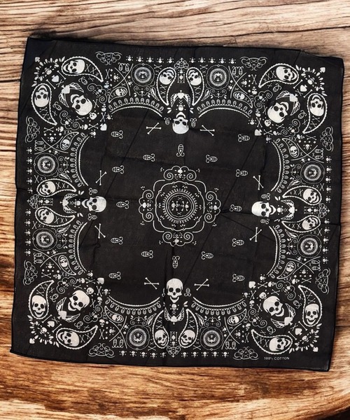 Port（ポート） スカーフ バンダナ ヴィンテージ 加工 スカル
