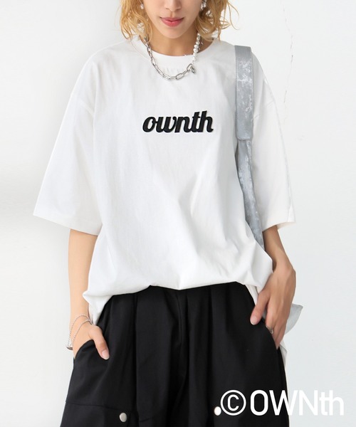 antiqua tシャツ フェルトロゴ刺繍Tシャツ レディース メンズ