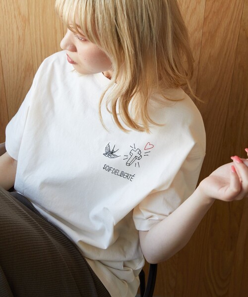 FUMIKA UCHIDA ダークグレー スクエアネック 半袖Tシャツ FREAK'S