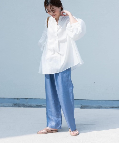 「URBAN RESEARCH DOORS」 長袖シャツ MEDIUM ホワイト レディース URBAN RESEARCH DOORS（アーバンリサーチドアーズ）の「カット
