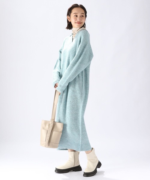 niko and…（ニコアンド） ニットワンピース FREE ブルー レディース