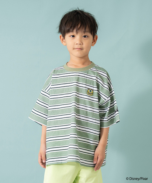 petit main and D. tシャツ 「モンスターズ・インク」マルチボーダー