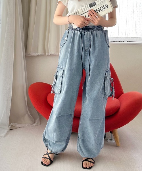 ジーンズ デニム デニムパンツ デニムカーゴパンツ レディース