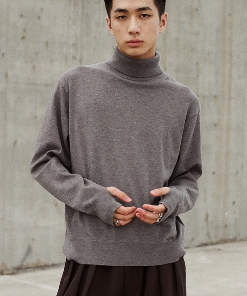 WYM LIDNM セーター ニット WOOL BLEND SMOOTH TURTLE NECK KNIT
