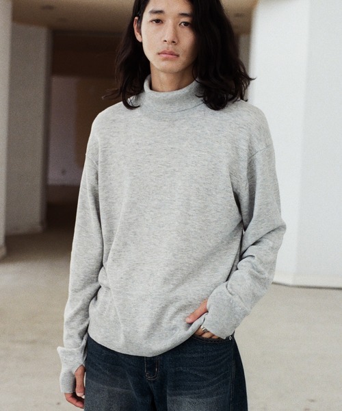 WYM LIDNM セーター ニット WOOL BLEND SMOOTH TURTLE NECK KNIT