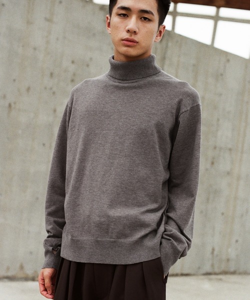 WYM LIDNM セーター ニット WOOL BLEND SMOOTH TURTLE NECK KNIT