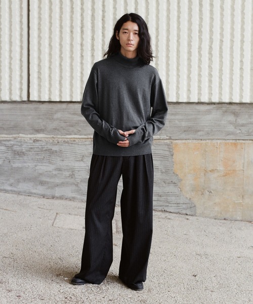 WYM LIDNM セーター ニット WOOL BLEND SMOOTH TURTLE NECK KNIT