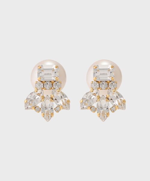 ピアス ビジューパールピアス レディースの画像