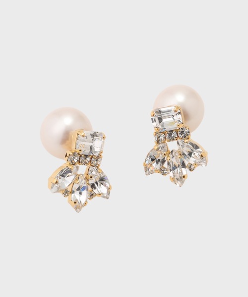 ピアス ビジューパールピアス レディースの画像