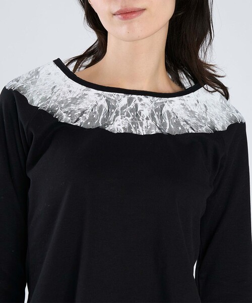 agnes b.（アニエスベー） tシャツ チュールプリント ラグラン 長袖 T