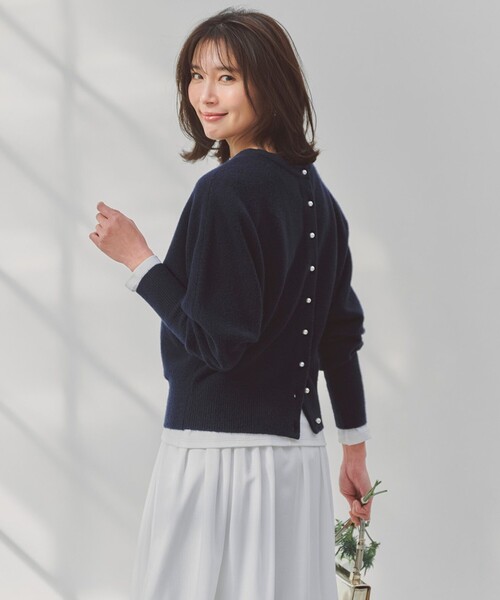 TIARA 2wayパールボタンニット UNFILO（アンフィーロ） カーディガン 「前後着用 可能」ふわふわ