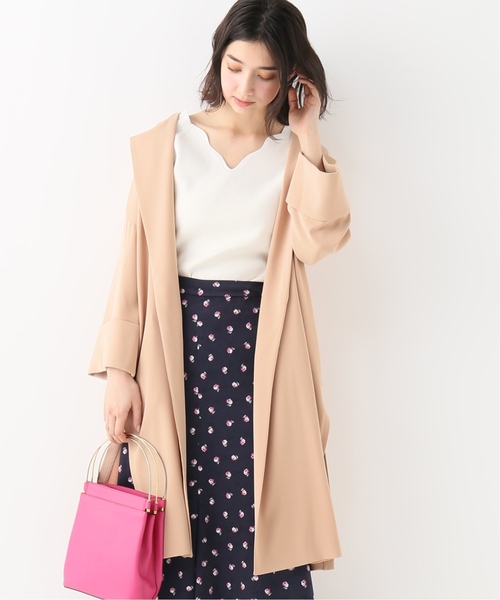 NOBLE（ノーブル） ノーカラーコート 38 ベージュ レディース