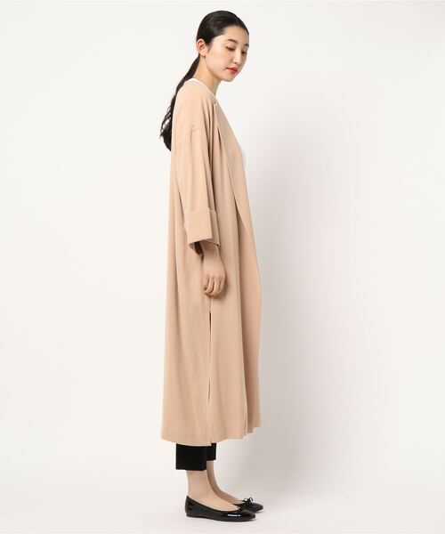 NOBLE（ノーブル） ノーカラーコート 38 ベージュ レディース