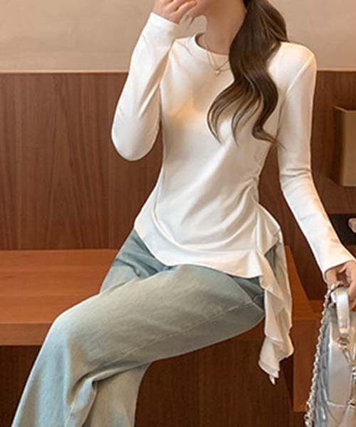 gossip!ロサンゼルス Y2K アシンメトリー フリルトップス フェミニン