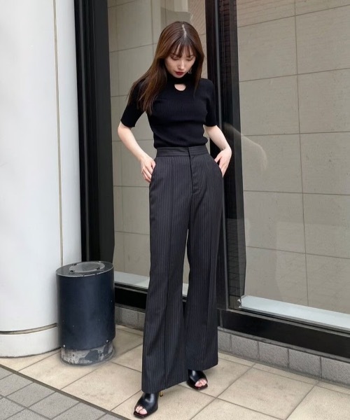 「LEANN MOMENT」 スラックス MEDIUM グレー レディース_画像4