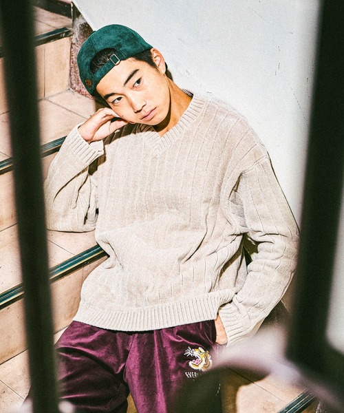 niko and…（ニコアンド） セーター ニット モールニットVネックプル