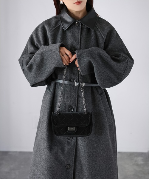 Riberry（リベリー） ステンカラーコート コート ベルト付き襟フェイク