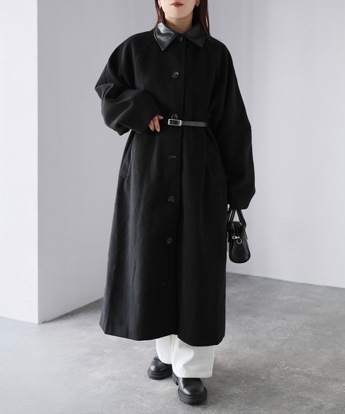 Riberry（リベリー） ステンカラーコート コート ベルト付き襟フェイク