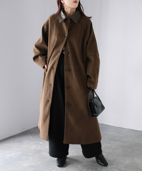 Riberry（リベリー） ステンカラーコート コート ベルト付き襟フェイク