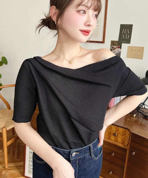 「moment+」 半袖ニット L ナチュラル レディース_画像4