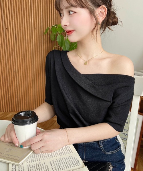 「moment+」 半袖ニット L ナチュラル レディース_画像5