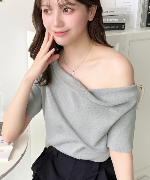 「moment+」 半袖ニット L ナチュラル レディース_画像6