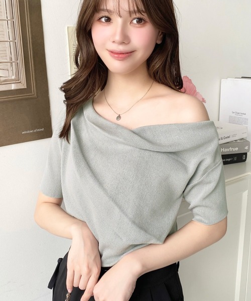 「moment+」 半袖ニット L ナチュラル レディース_画像8