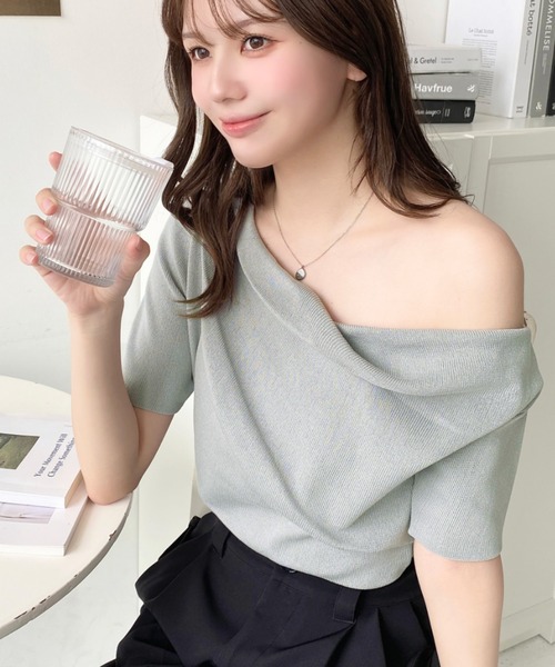 「moment+」 半袖ニット L ナチュラル レディース_画像9