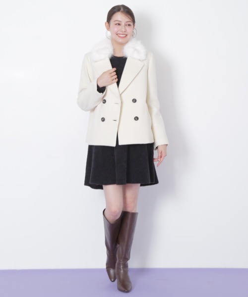 JILL STUART リアルフォックスファー　ピーコート　Pコート JILL by JILL STUART（ジルバイジルスチュアート） コート アウター
