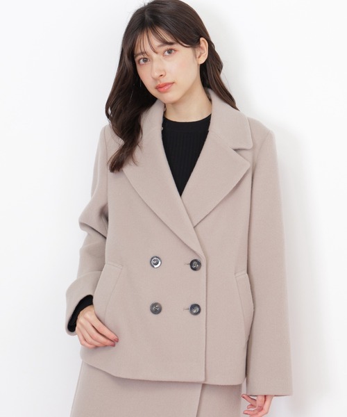 定価85,000円 ジルスチュアート ファー付き ウール Pコート JILL by JILL STUART（ジルバイジルスチュアート） コート アウター