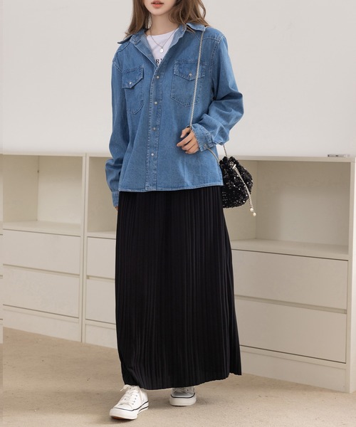 DAY CLOSET スカート 「裏起毛/厚手/防寒/マキシ丈」ストンと落ち感