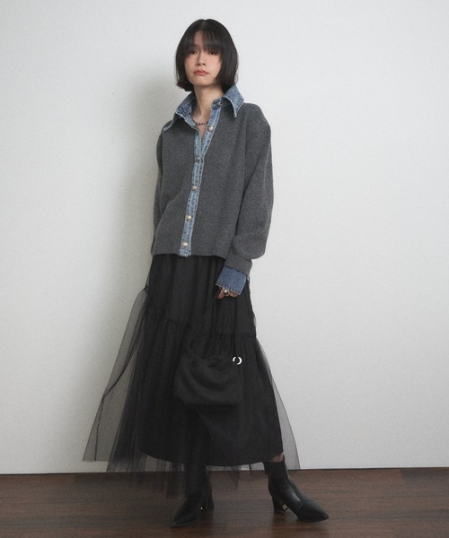 Shelly island（シェリーアイランド） ニット セーター デニム切り替え