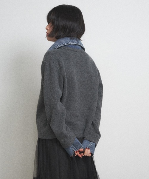 Shelly island（シェリーアイランド） ニット セーター デニム切り替え