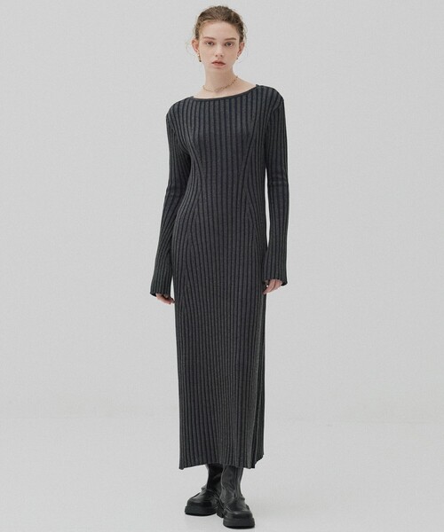 PUBLIC TOKYO（パブリックトウキョウ） ワンピース フレアリブニット