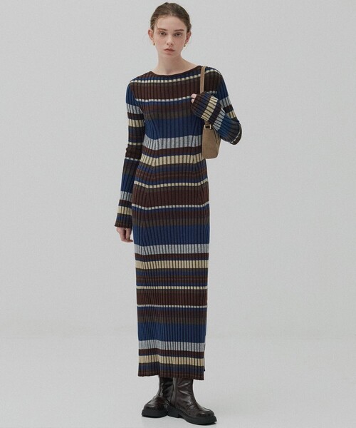 PUBLIC TOKYO（パブリックトウキョウ） ワンピース フレアリブニット