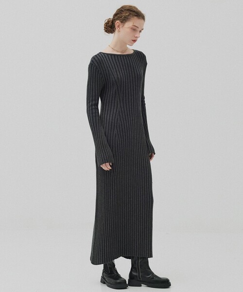 PUBLIC TOKYO（パブリックトウキョウ） ワンピース フレアリブニット